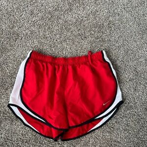 Nike Red and White Athletic Shorts Lightweight Running